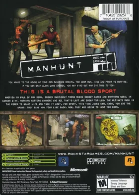 Manhunt (USA) box cover back